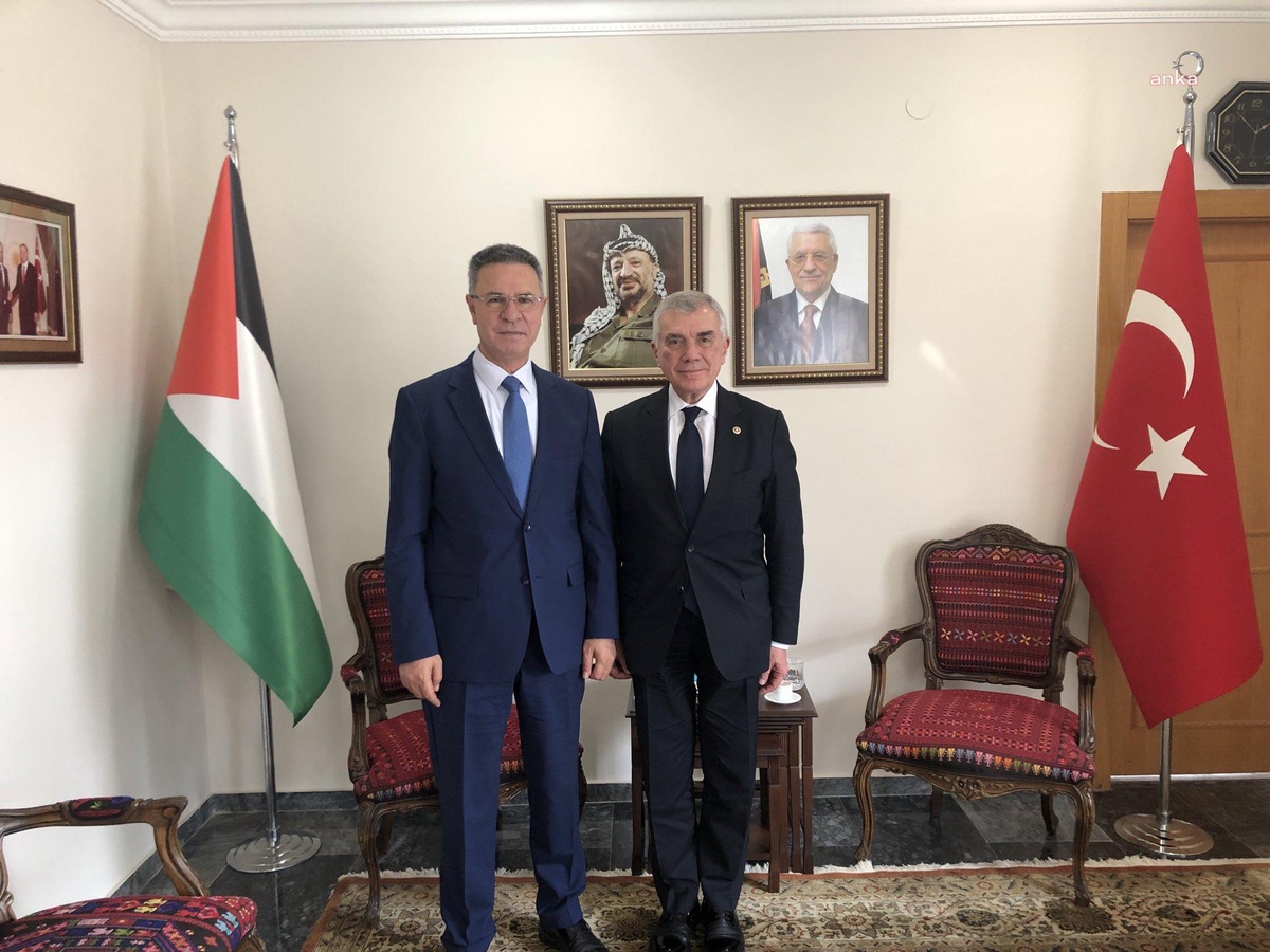 Ünal Çeviköz, Filistin Büyükelçisi Faed Mustafa\'yı Ziyaret Etti: "Partimizin Bölgeye Bakışı Hakkında Bilgi Verdim"