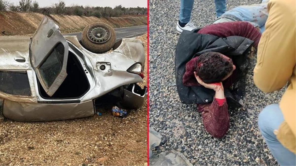 Gaziantep'te devrilen araçta yaralanan sürücü tek bir şeyi merak etti: Yüzümde şişlik var mı?