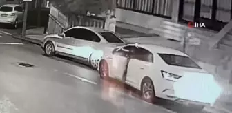 Park halindeki araca çarptıktan sonra başkalarıyla tartışan sürücü, kazayı görmezden gelerek çekip gitti