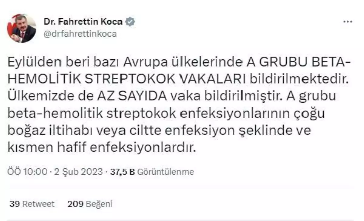 Bakan Koca: \'Strep-A\'yı önlemenin yolu, ellerin sıkça yıkanması