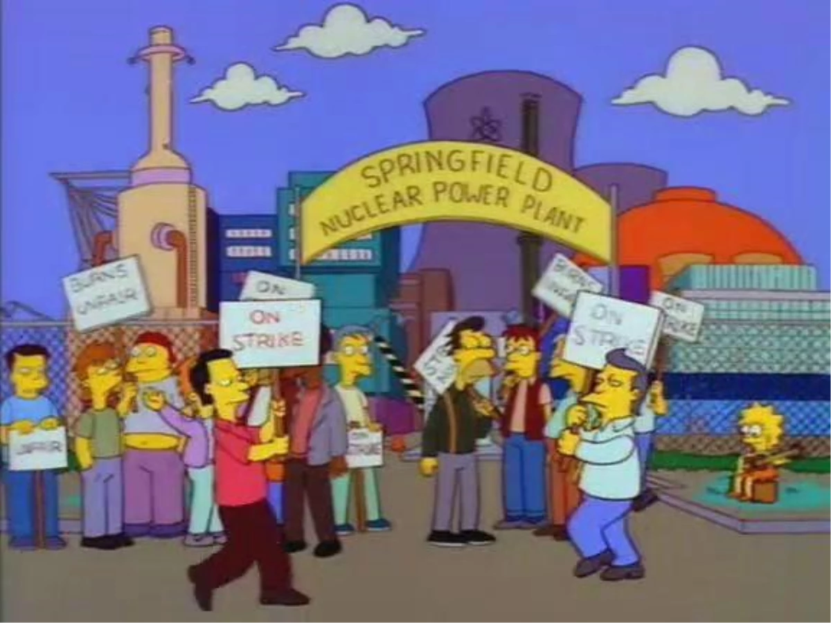 Simpson\'lar yine gündemde! Ülkedeki son on yılın en büyük grevinin olduğu gün TV\'de yayınlandı
