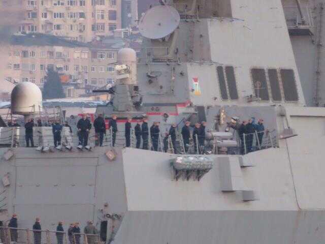 155 metrelik ABD savaş gemisi İstanbul Boğazı'na demirledi