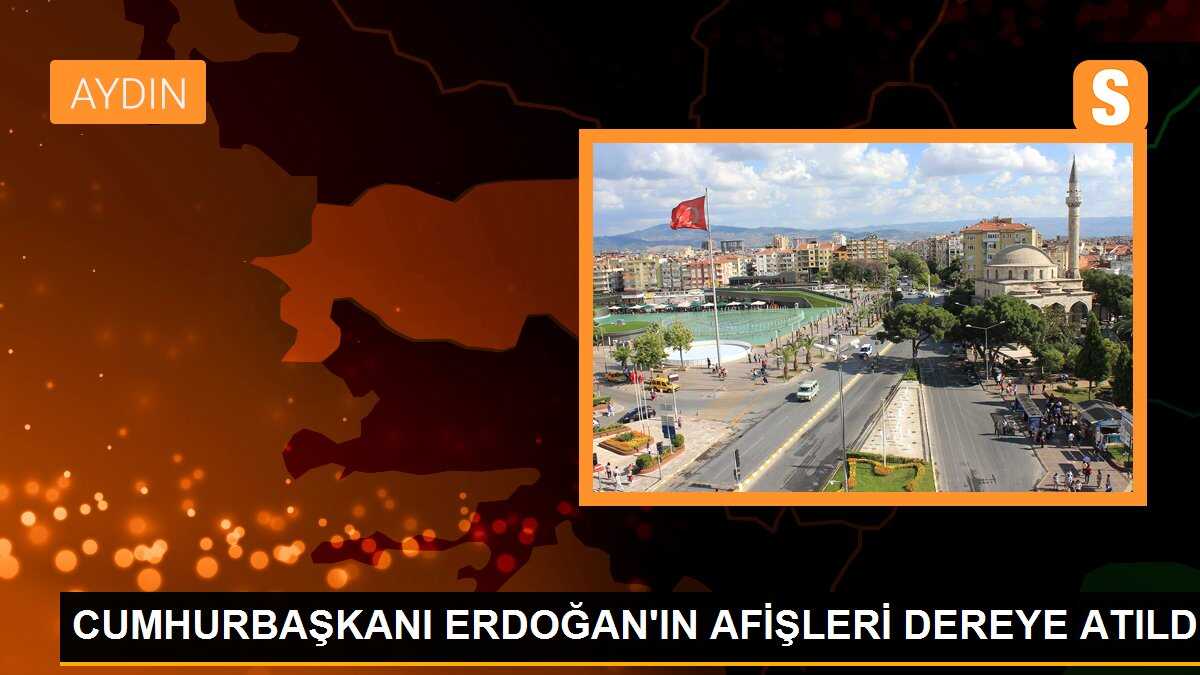 CUMHURBAŞKANI ERDOĞAN\'IN AFİŞLERİ DEREYE ATILDI