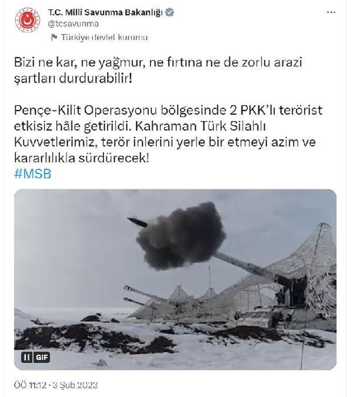 Pençe-Kilit Operasyonu bölgesinde 2 PKK\'lı terörist etkisiz hale getirildi