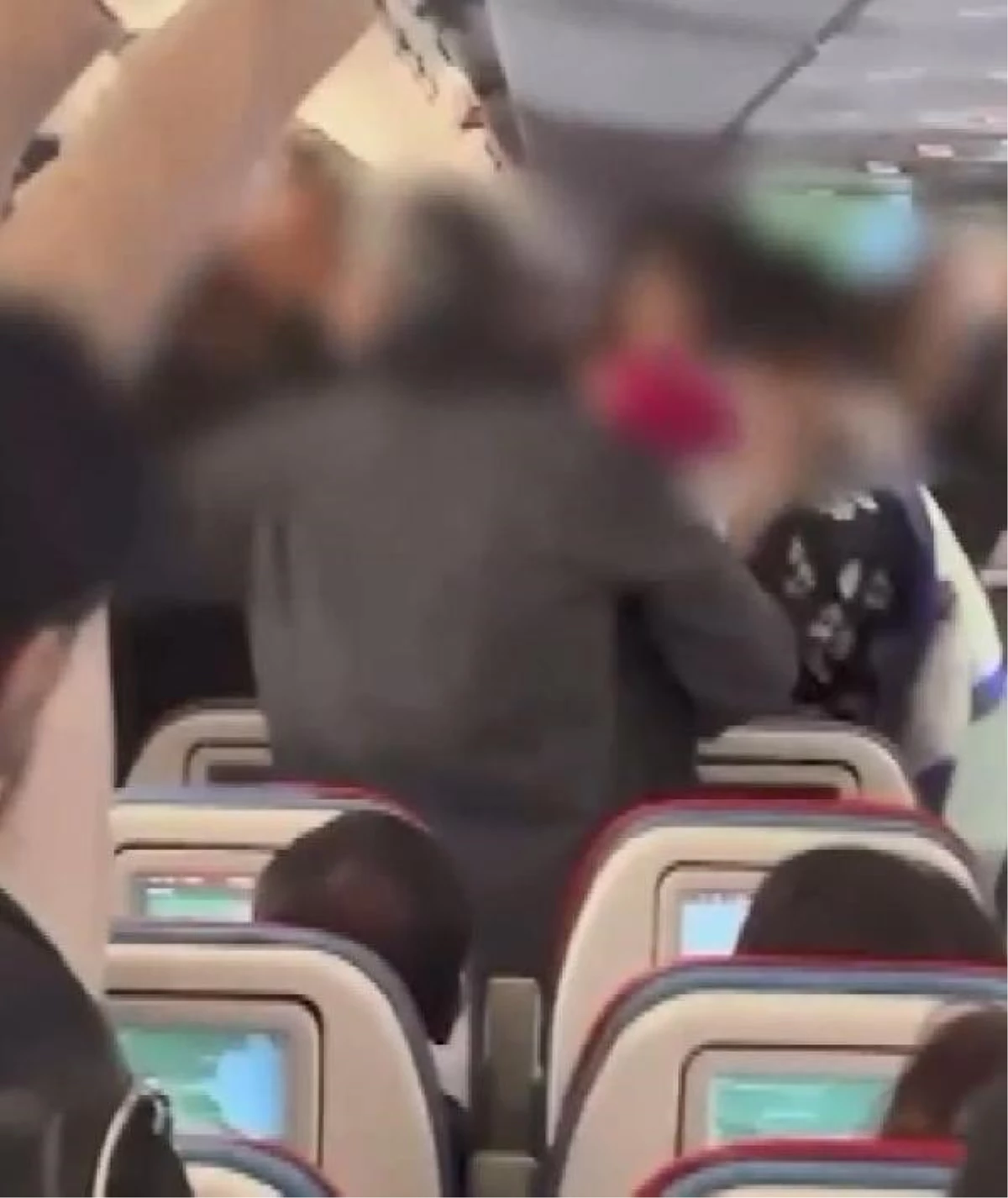 The brawl on the plane is on camera