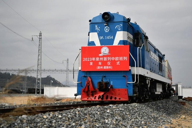 2023'ün İlk Çin-Avrupa Yük Treni Çin'in Quanzhou Kentinden Hareket Etti