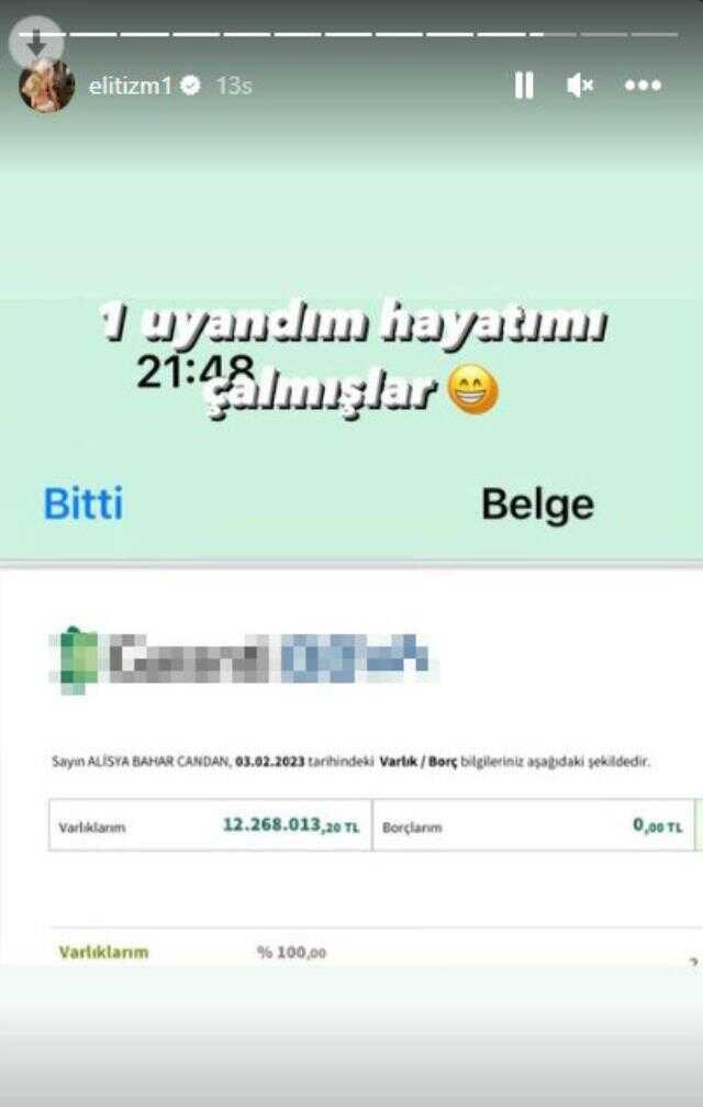 Bahar Candan banka hesabındaki 12 milyonluk tutarı paylaştı