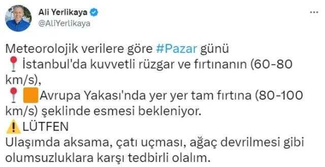 Kar ve fırtına beklenen İstanbul'da bir uyarı da İmamoğlu'ndan geldi