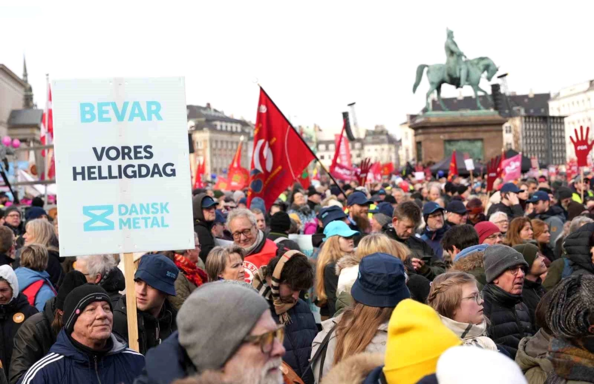 Danimarka\'da resmi tatil protestosu