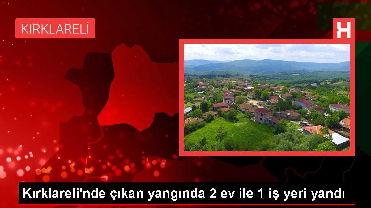Kırklareli'nde çıkan yangında 2 ev ile 1 iş yeri yandı