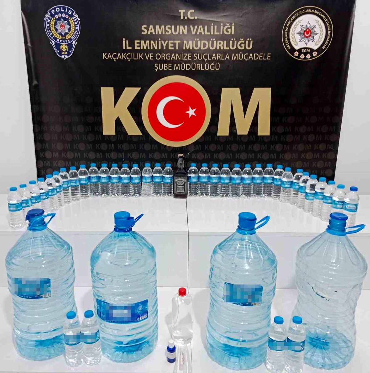 Samsun\'da 79,5 litre sahte içki ele geçirildi