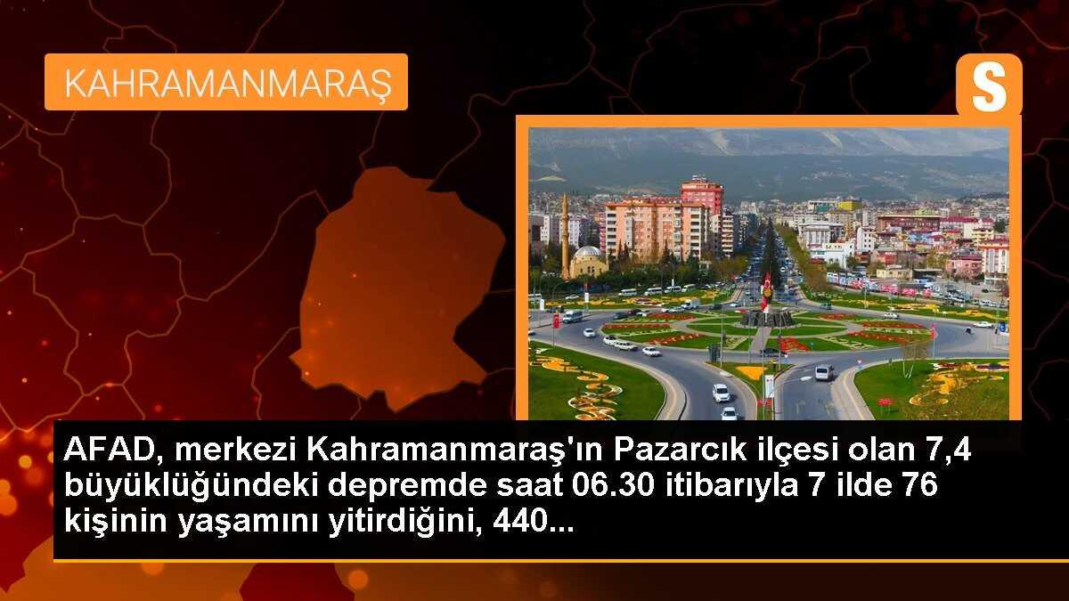 AFAD 7 ilde 76 vatandaşın hayatını kaybettiğini ve 440 vatandaşın yaralandığını duyurdu