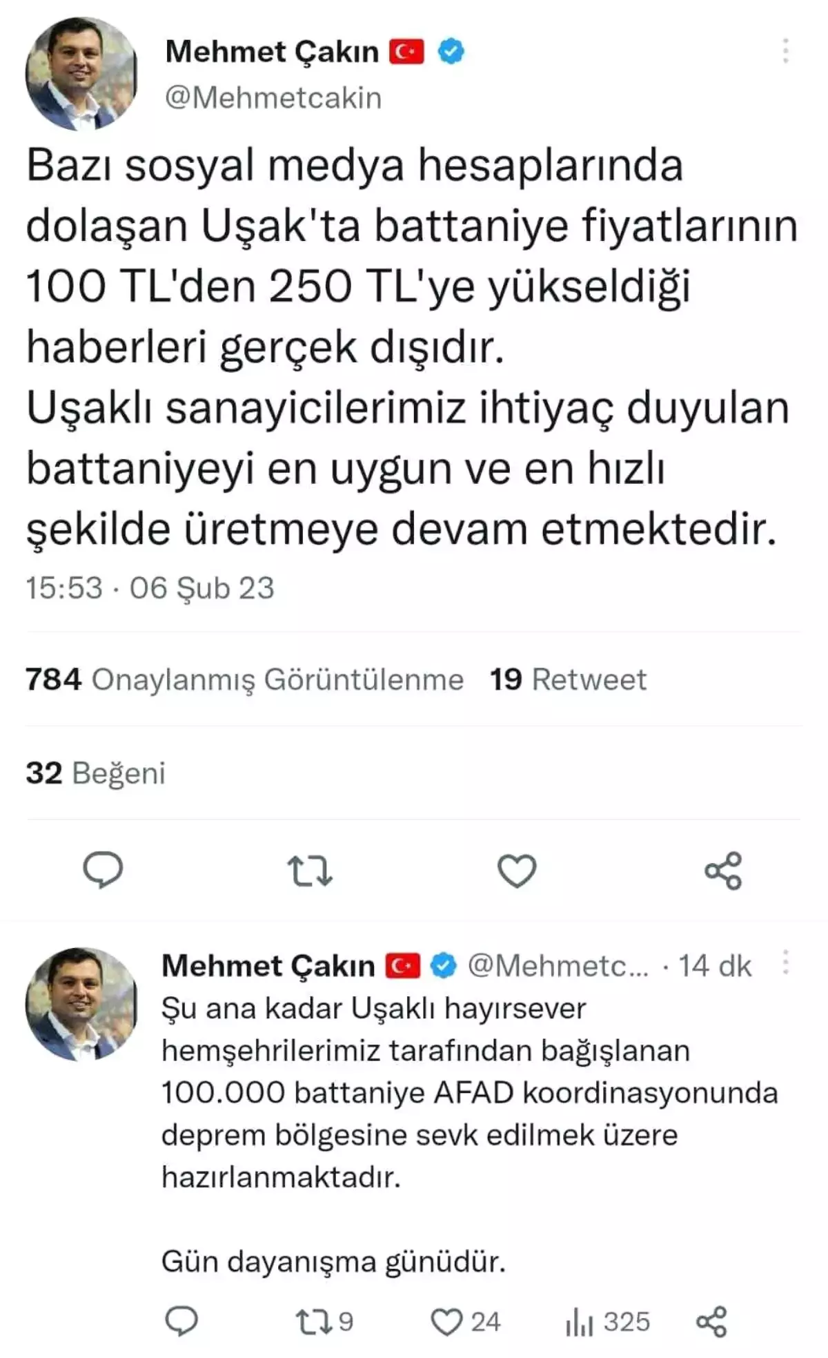 Başkan Çakın, "Uşak battaniyesi zamlandı" haberini yalanladı