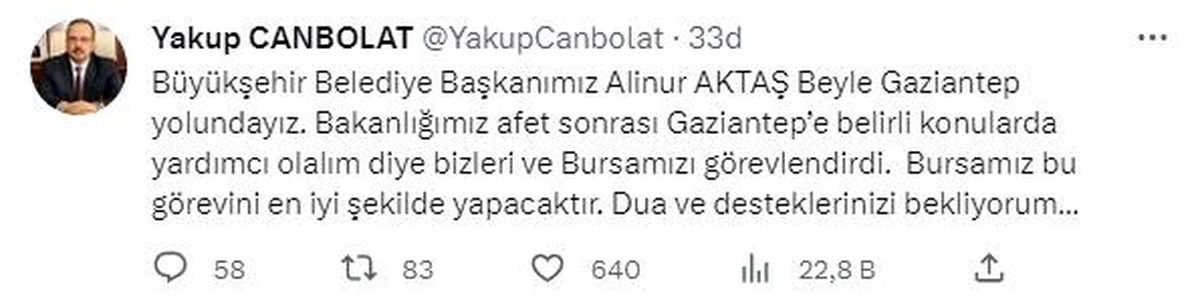Vali Yakup Canbolat ve Alinur Aktaş Gaziantep\'e görevlendirildi