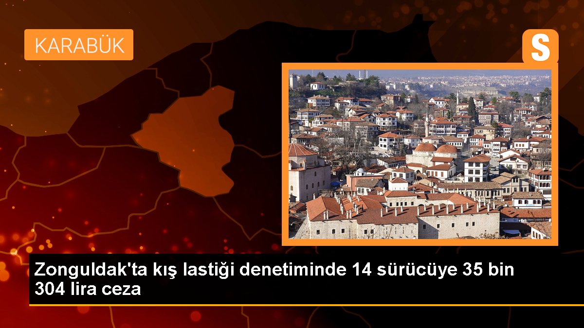 Zonguldak\'ta kış lastiği denetiminde 14 sürücüye 35 bin 304 lira ceza