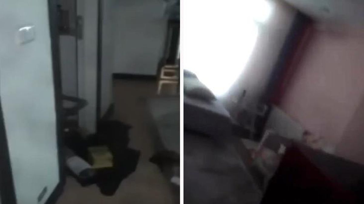 Depremde hasar alan evinde video çekerken ev üstüne yıkıldı