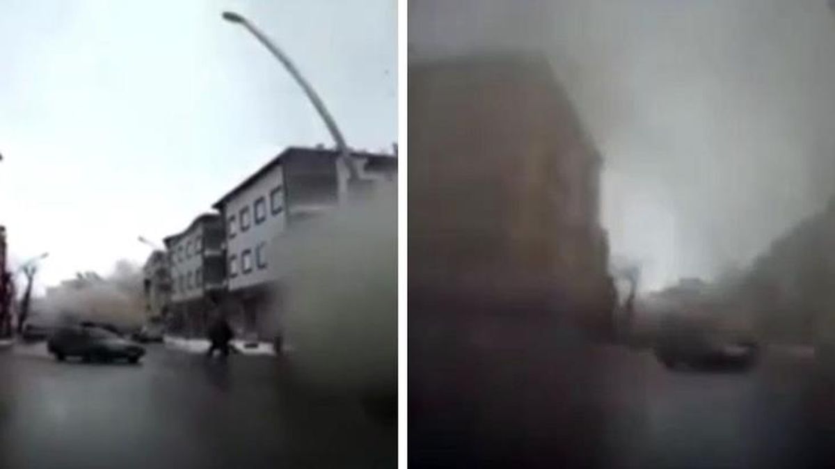 Depremin dehşet veren görüntüsü! Binaların yerle bir olduğu o anlar kamerada