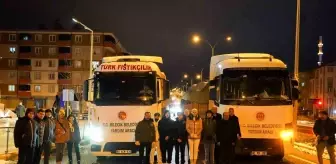 Hazırlanan 3 tır yardım malzemesi deprem bölgesine gönderildi