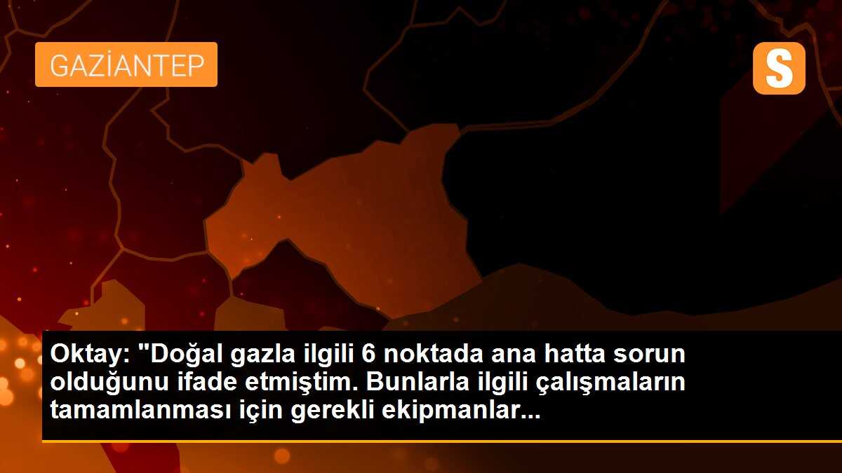 Oktay: "Doğal gazla ilgili 6 noktada ana hatta sorun olduğunu ifade etmiştim. Bunlarla ilgili çalışmaların tamamlanması için gerekli ekipmanlar...