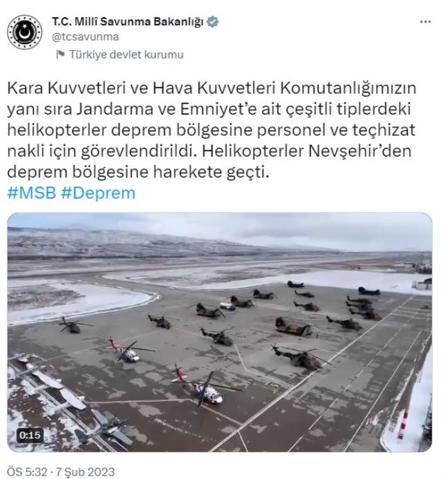 Onlarca askeri helikopter Nevşehir'den havalandı! Deprem bölgesine personel ve teçhizat naklediyorlar