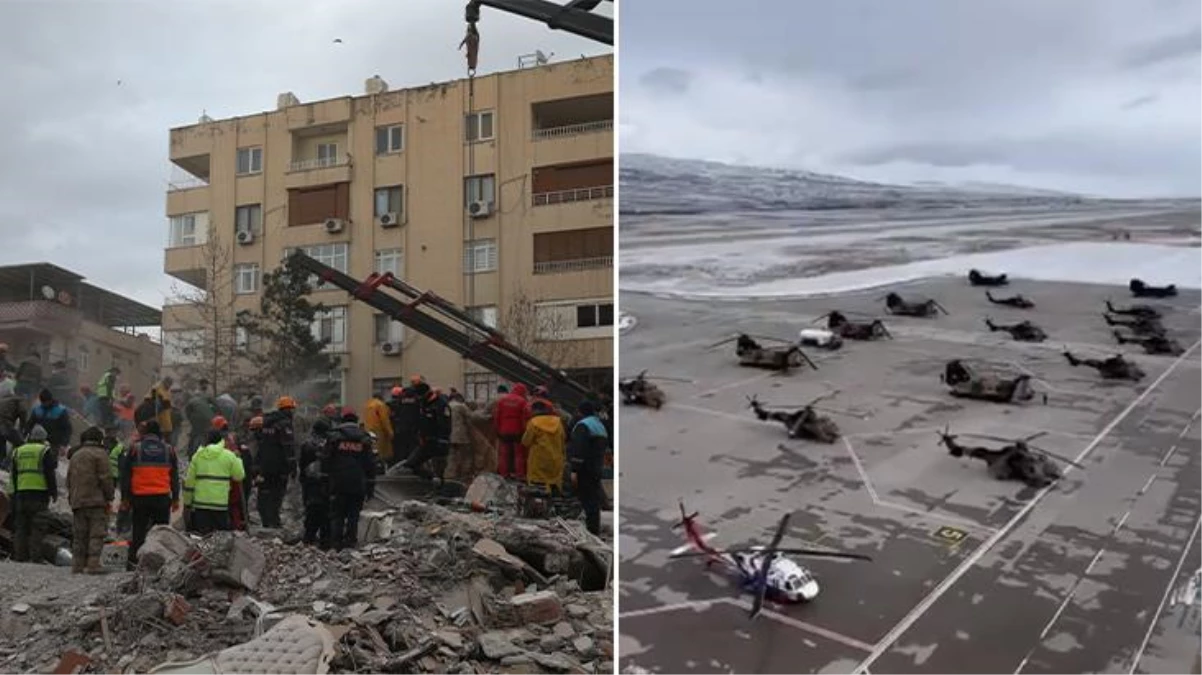 Onlarca askeri helikopter Nevşehir\'den havalandı! Deprem bölgesine personel ve teçhizat naklediyorlar