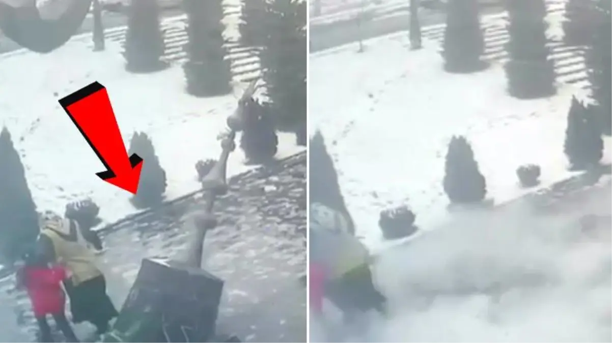 Yıkılan minarenin altında kalmaktan son anda kurtuldular