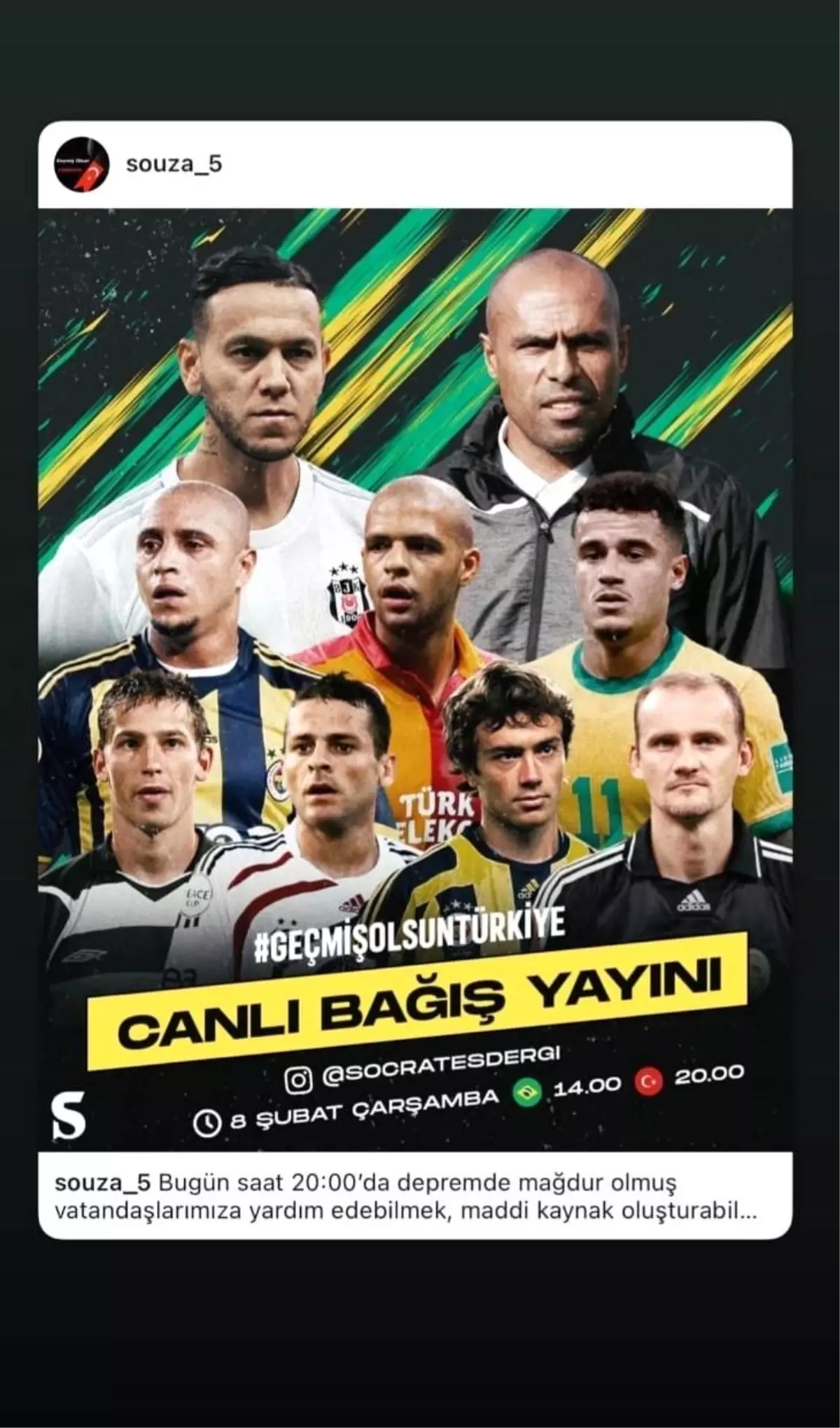 Brezilyalı futbolcular, yardım yayını düzenleyecek