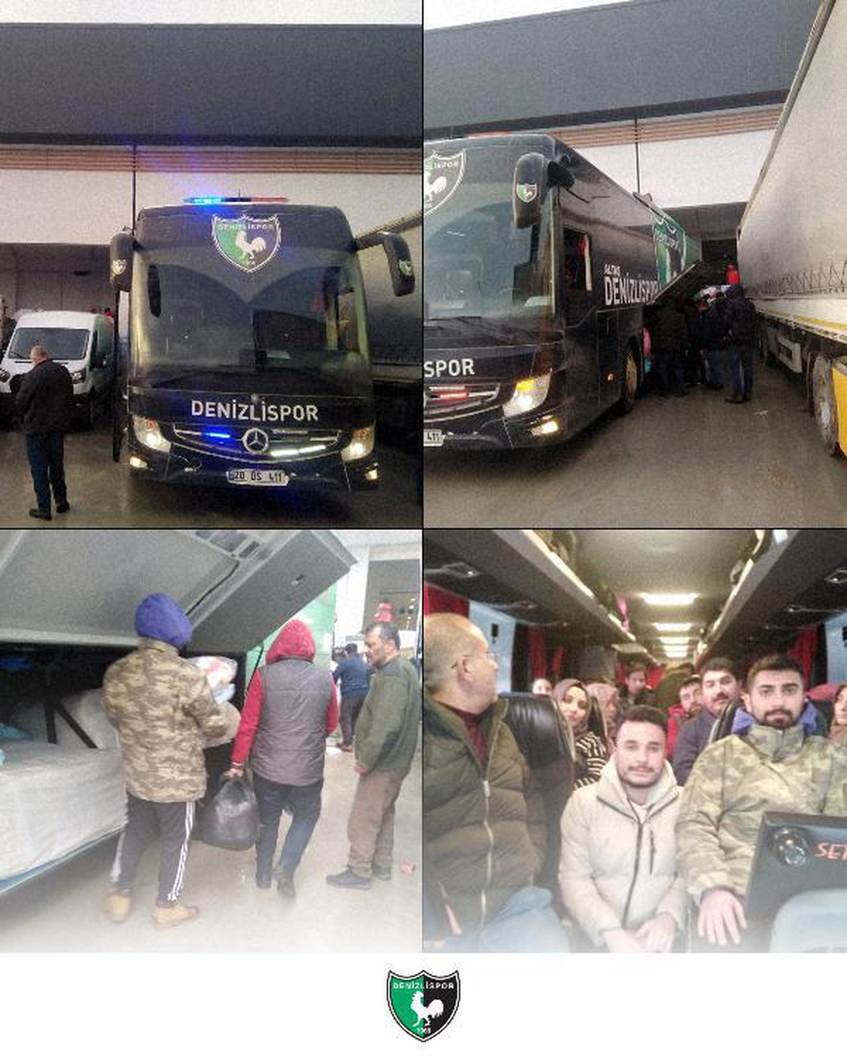 Denizlispor\'un otobüsü deprem bölgesinde