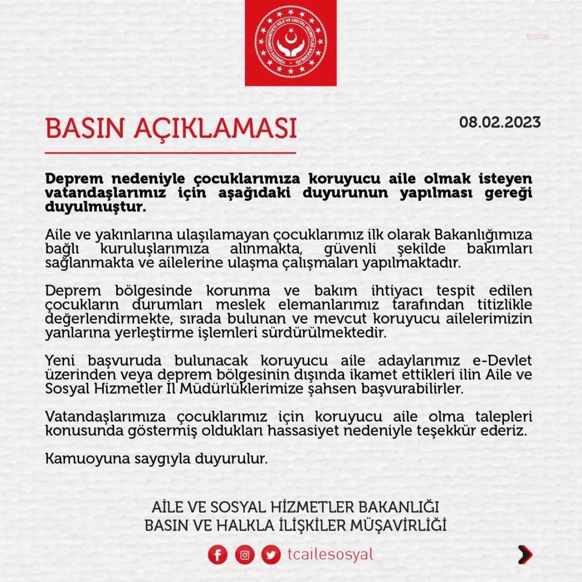 Depremzede Çocuklara \'Koruyucu Aile\' Olmak İsteyenler E-Devlet Üzerinden Başvuru Yapabilecek