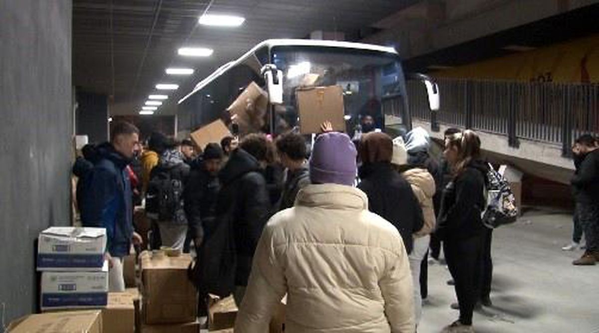 Göztepe'nin yardım tırları yola çıktı