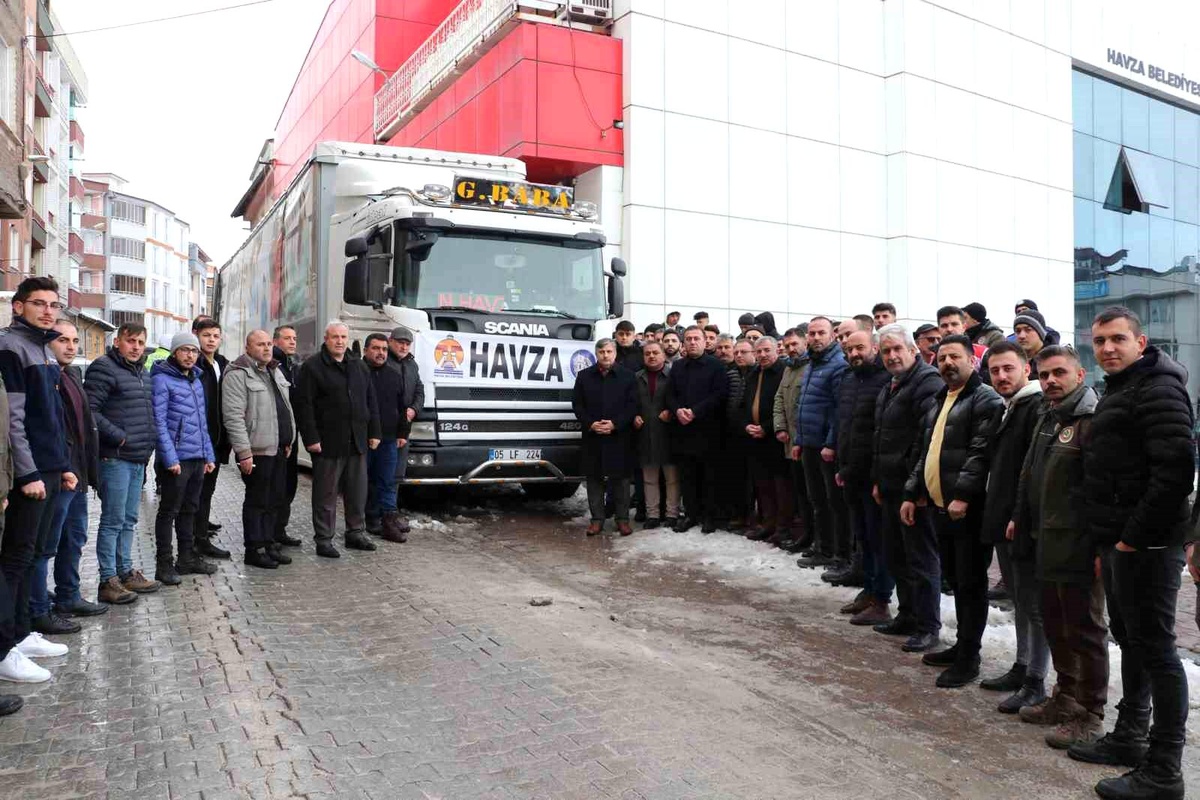 Havza Belediyesi deprem bölgesine 18 personel gönderdi