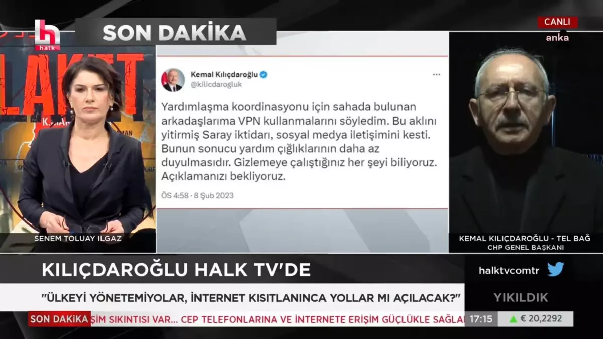 Kılıçdaroğlu: "Depremi mi Unutturacaksın Vatandaşa, İnternet Olmazsa Yardım Ekipleri Hemen mi Gelecek, Yok. Yaralılar mı Kurtulacak, Yok. Enkazlar mı...