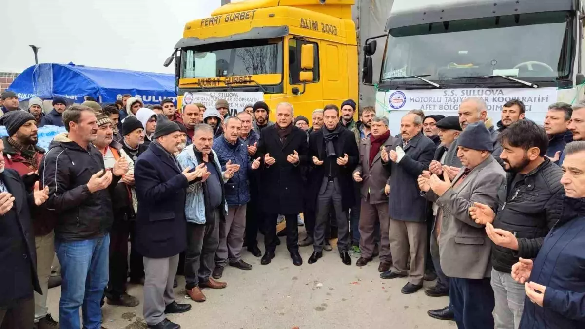 Suluova\'dan deprem bölgesine yardım tırları gönderildi