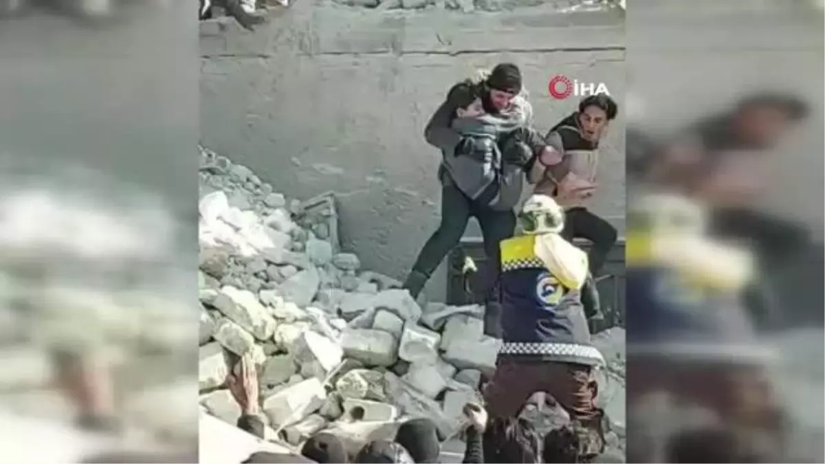 Suriye'de küçük çocuk enkazdan 30 saat sonra sağ olarak çıkarıldı
