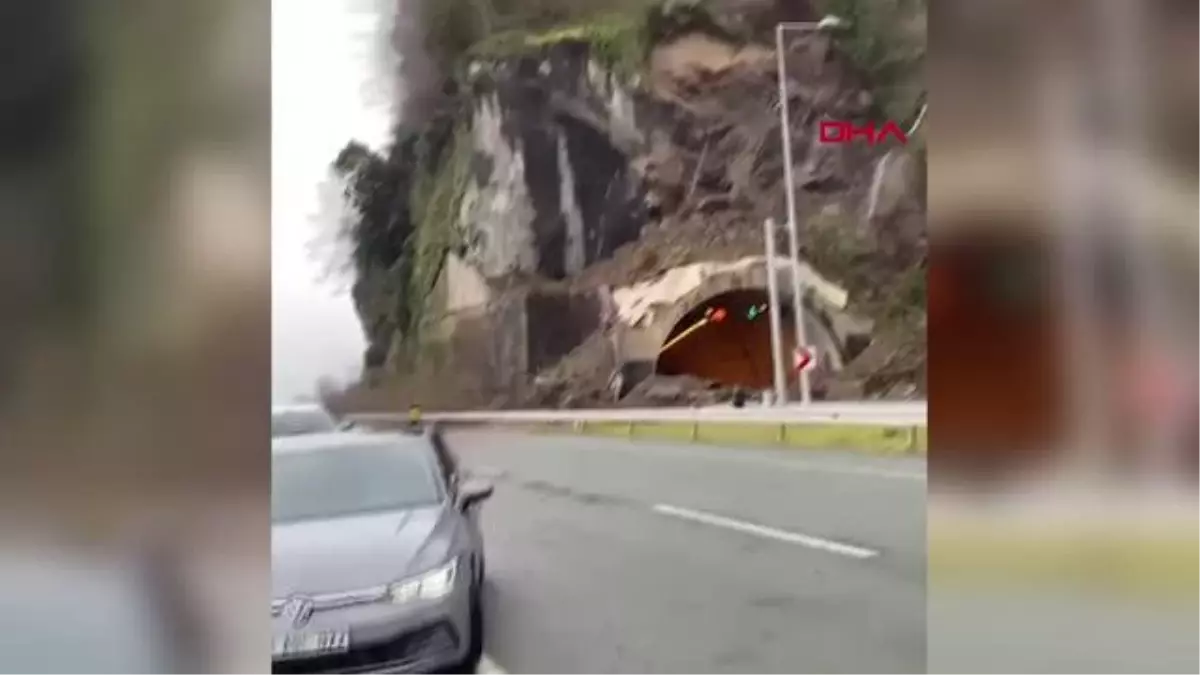 ARTVİN\'DE TÜNEL GİRİŞİNDE HEYELAN