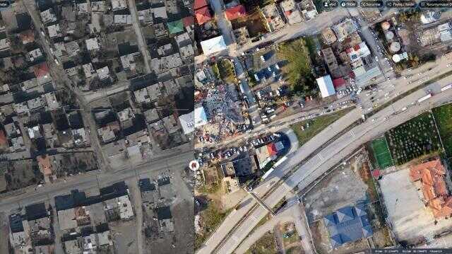 Depremin yıkıcı etkisi uzaydan görüntülendi