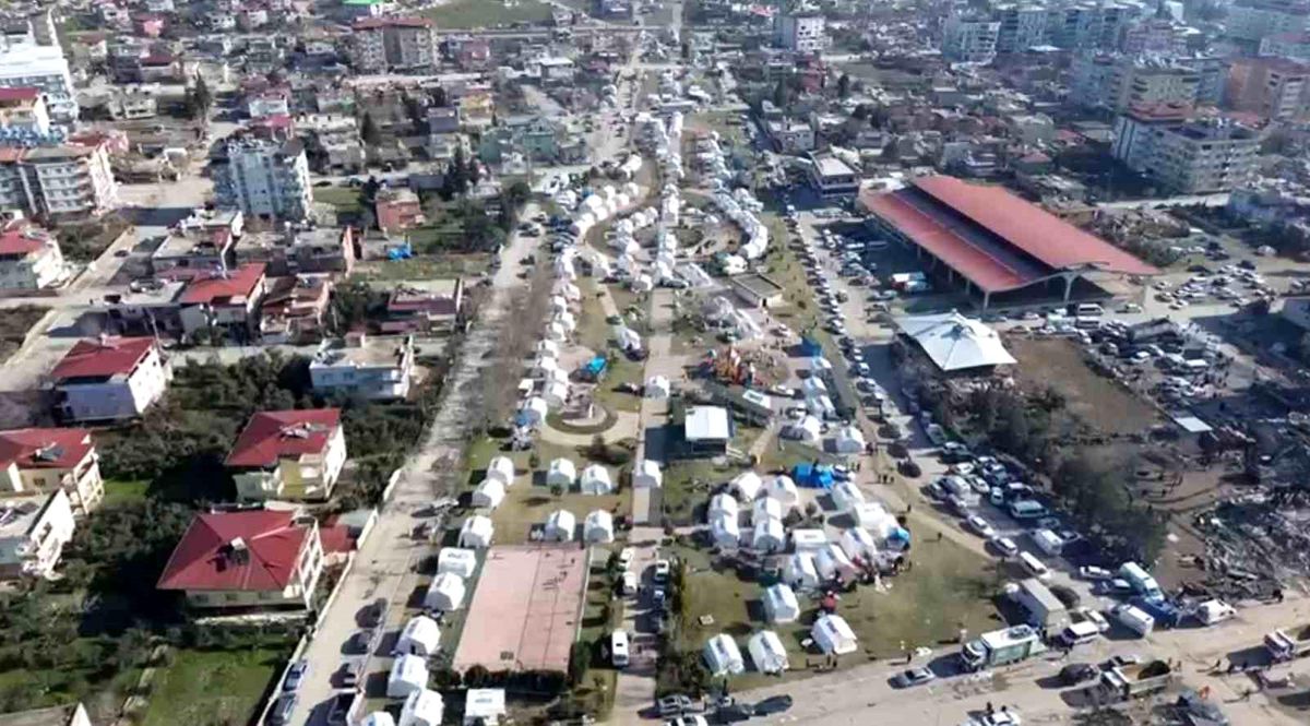 Gaziantep\'te çadır kent havadan görüntülendi
