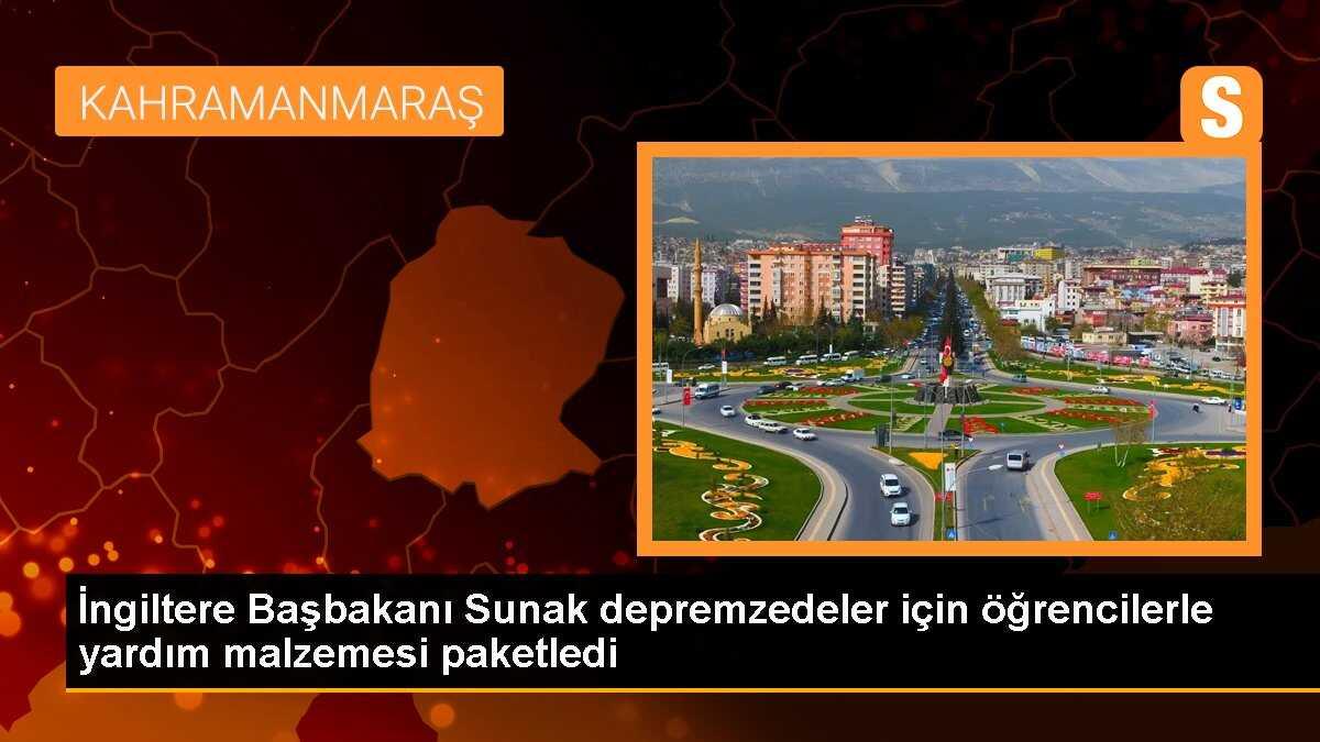 İngiltere Başbakanı Sunak depremzedeler için öğrencilerle yardım malzemesi paketledi