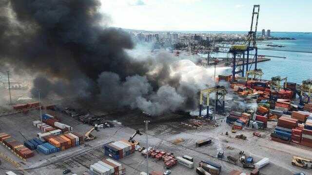 İskenderun Limanı'ndaki yangın 3. gününde böyle görüntülendi