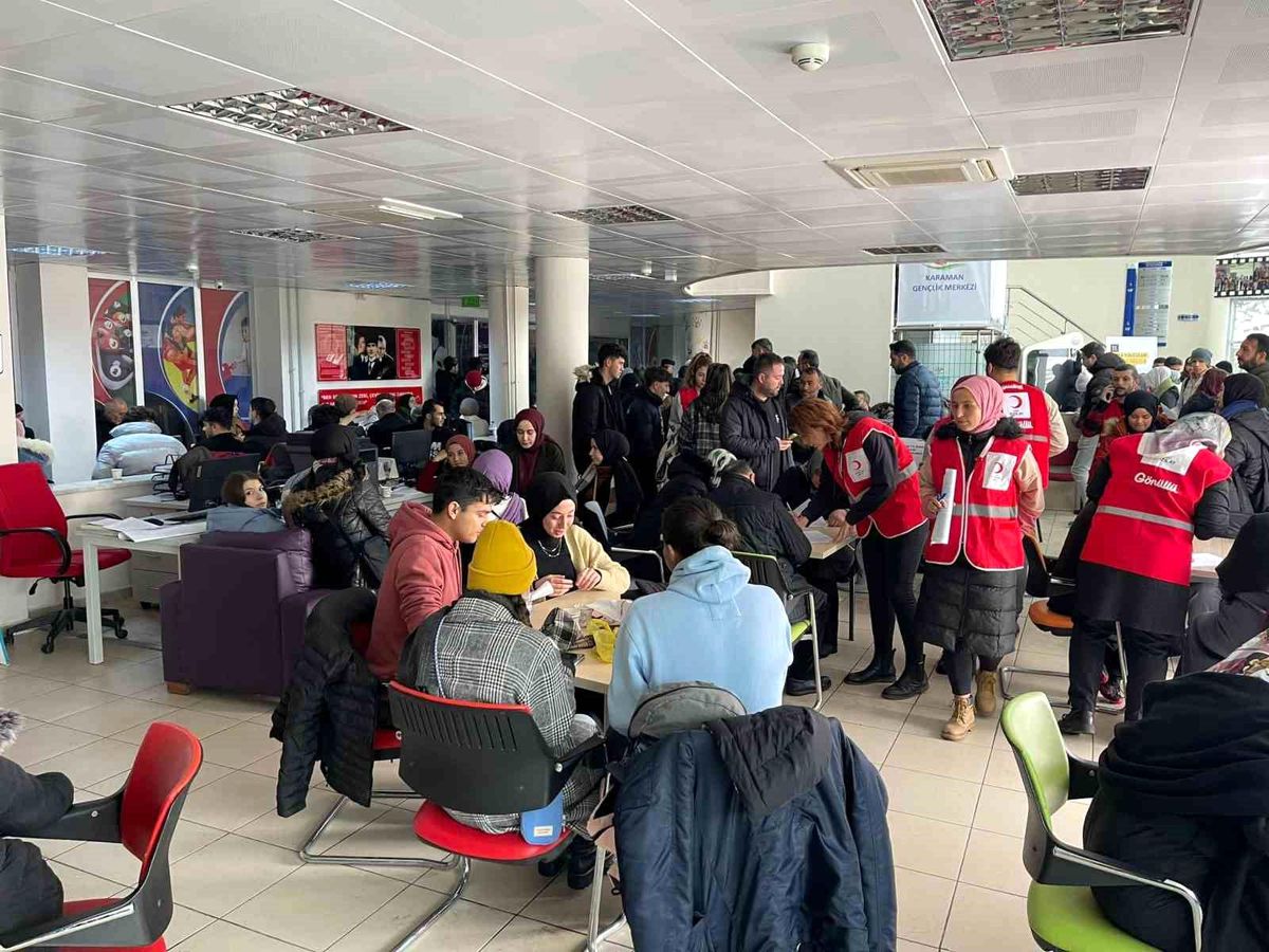 Karaman\'da başlatılan kan bağışına yoğun ilgi