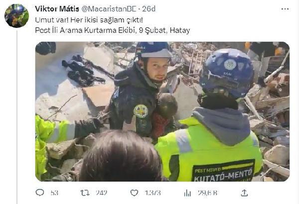 Macaristanlı ekip, anne ve kızını enkazdan sağ çıkardı