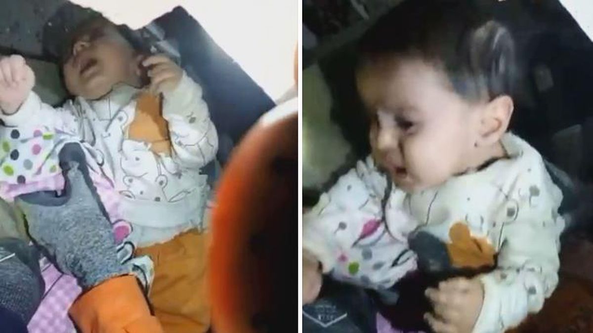 Madenciler, enkaz altından bebeği böyle kurtardı