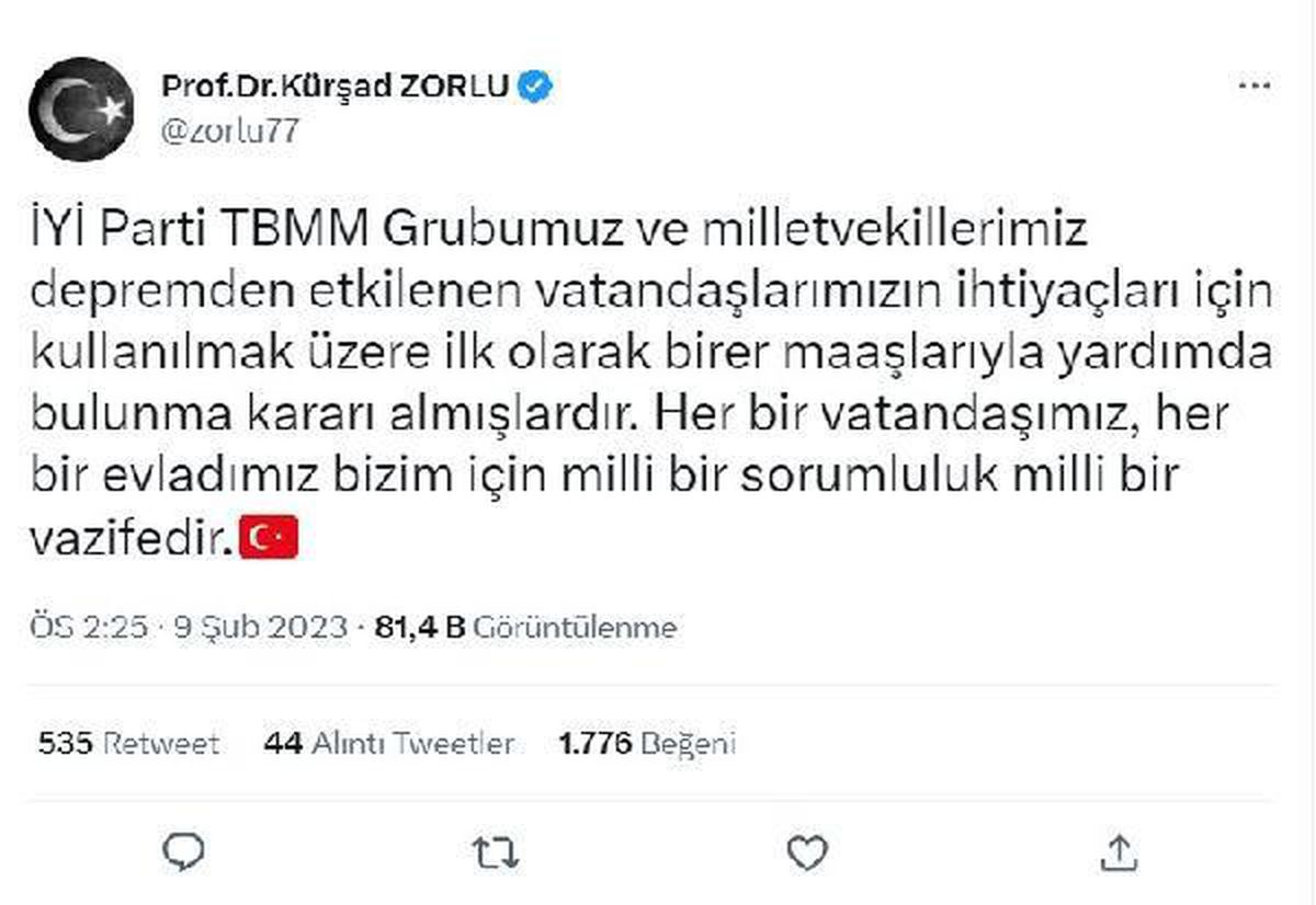 Meclis Başkanı Şentop ve vekiller maaşlarını depremzedelere bağışlayacak