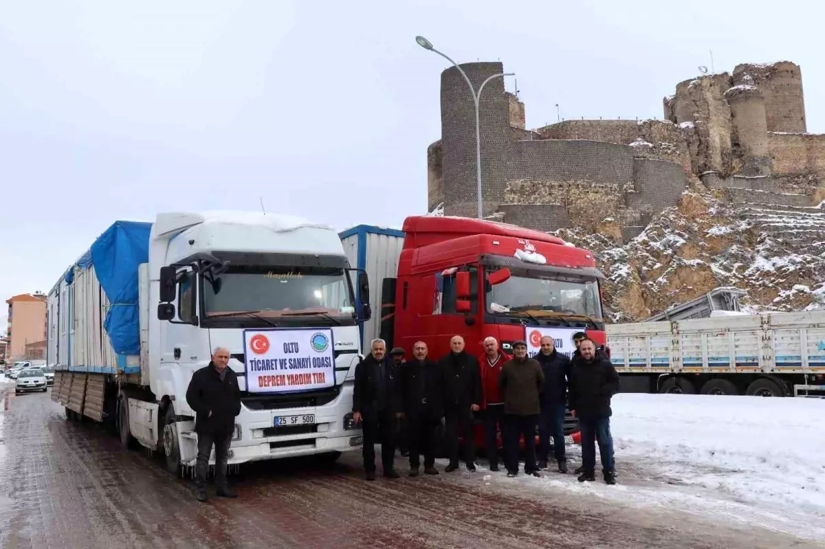 Oltu Ticaret ve Sanayi Odası yardım tırları yola çıktı