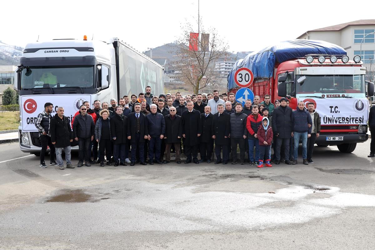 Ordu Üniversitesi\'nden deprem bölgelerine yardım