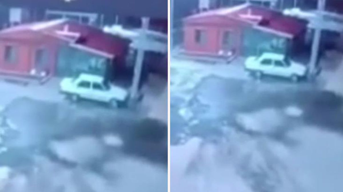 Depremin korkunç boyutunu gözler önüne seren görüntü: Araçlar beşik gibi sallandı