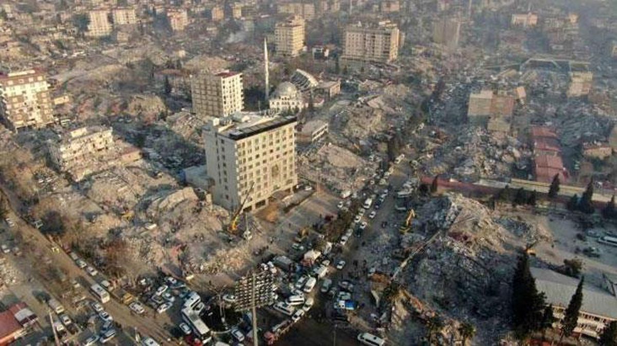 Depremin 5.'inci gününde Kahramanmaraş havadan görüntülendi