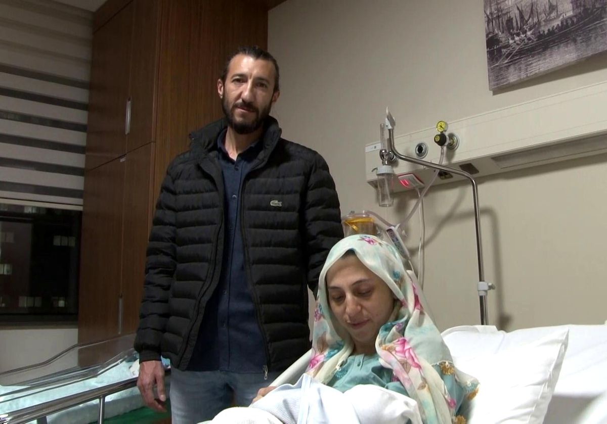 Doğum yapacağı hastane hasar görünce uçakla İstanbul\'a getirildi