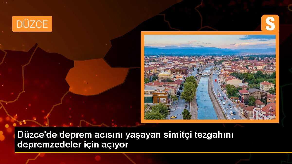 Düzce\'de deprem acısını yaşayan simitçi tezgahını depremzedeler için açıyor