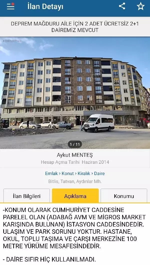 Kiralık evler depremzedeler için ücretsiz ilana dönüştü